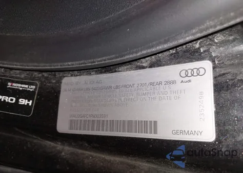 2015 Audi A7 3.0T Premium Plus from USA, damaged, VIN WAU2GAFC1FN003591